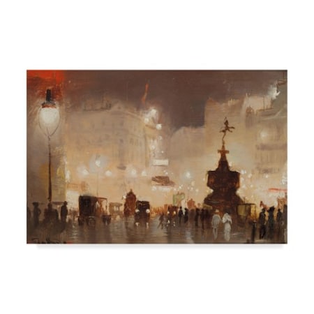 George Hyde Pownall 'Piccadilly Circus ' Canvas Art,30x47